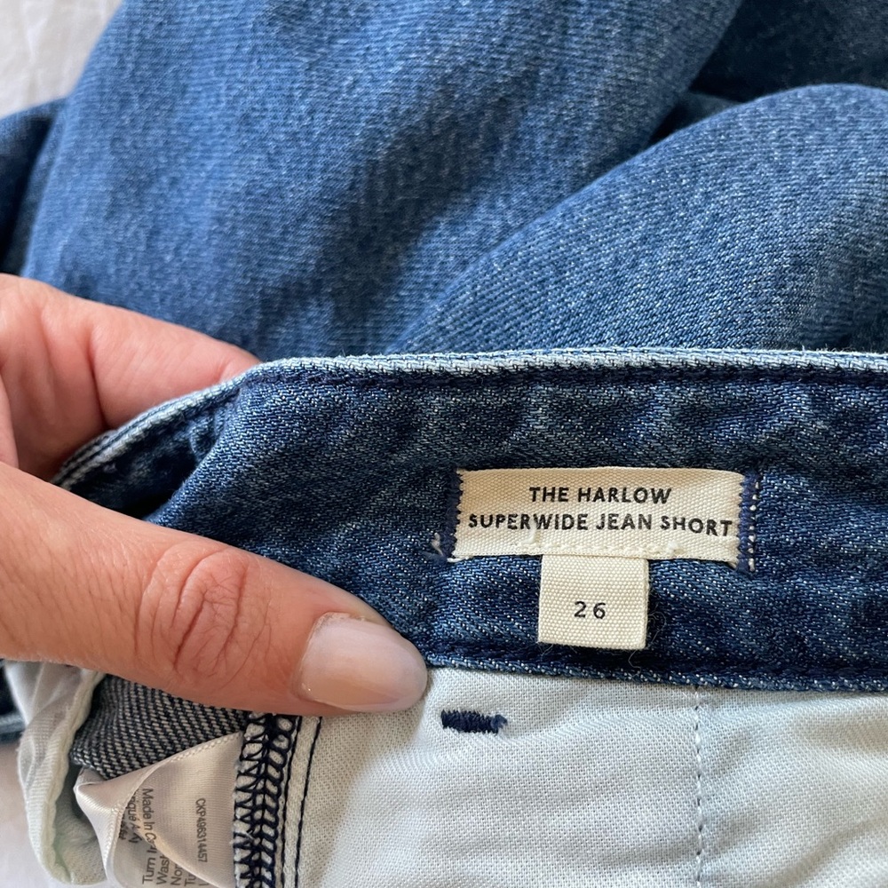 Madewell The Harlow Super wide Jean Shorts Size 26 - Picture 3 of 7